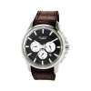 Blade Vision Stainless Steel Case Brown Leather Strap Mens Watch