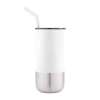 Hans Larsen Stainless Steel Vacuum Insulated Tumbler with Reusable Straw, White
