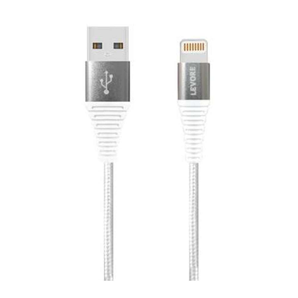 Levore 1M Nylon Braided USB A to Lightning Cable White, LC1212-WH
