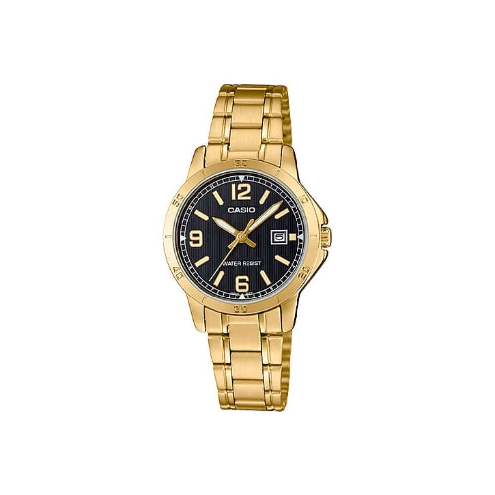 Casio Womens Gold Stainless Steel Watch, LTP-V004G-1BUDF