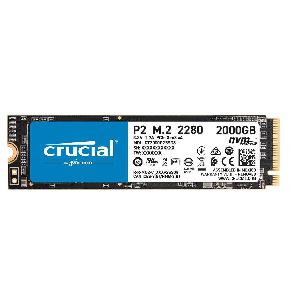 Crucial P2 2000GB 3D NAND NVMe PCIe M.2 SSD