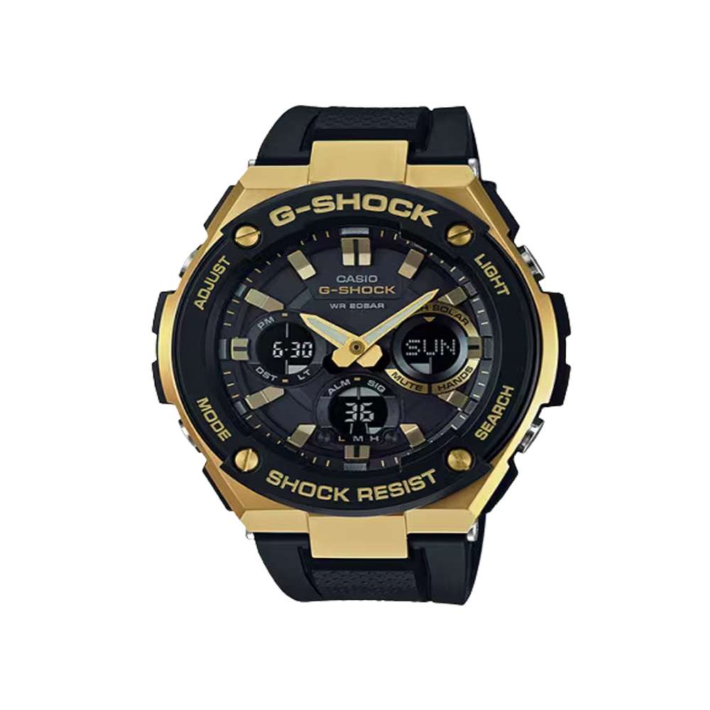 Casio G-Shock GST-S100 Series Men's Casual Analog Digital Watch Black and Gold, GST-S100G-1ADR
