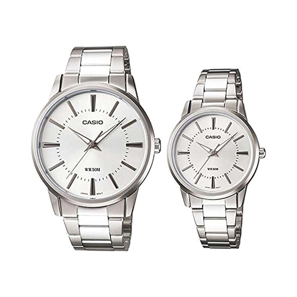 Casio His  Her Dial Stainless Steel Band Couple Watch, MTPLTP-1303D-7AV