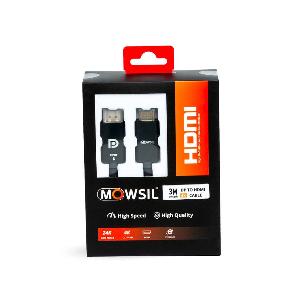 Mowsil DP to HDMI 4K Cable 3 Mtr