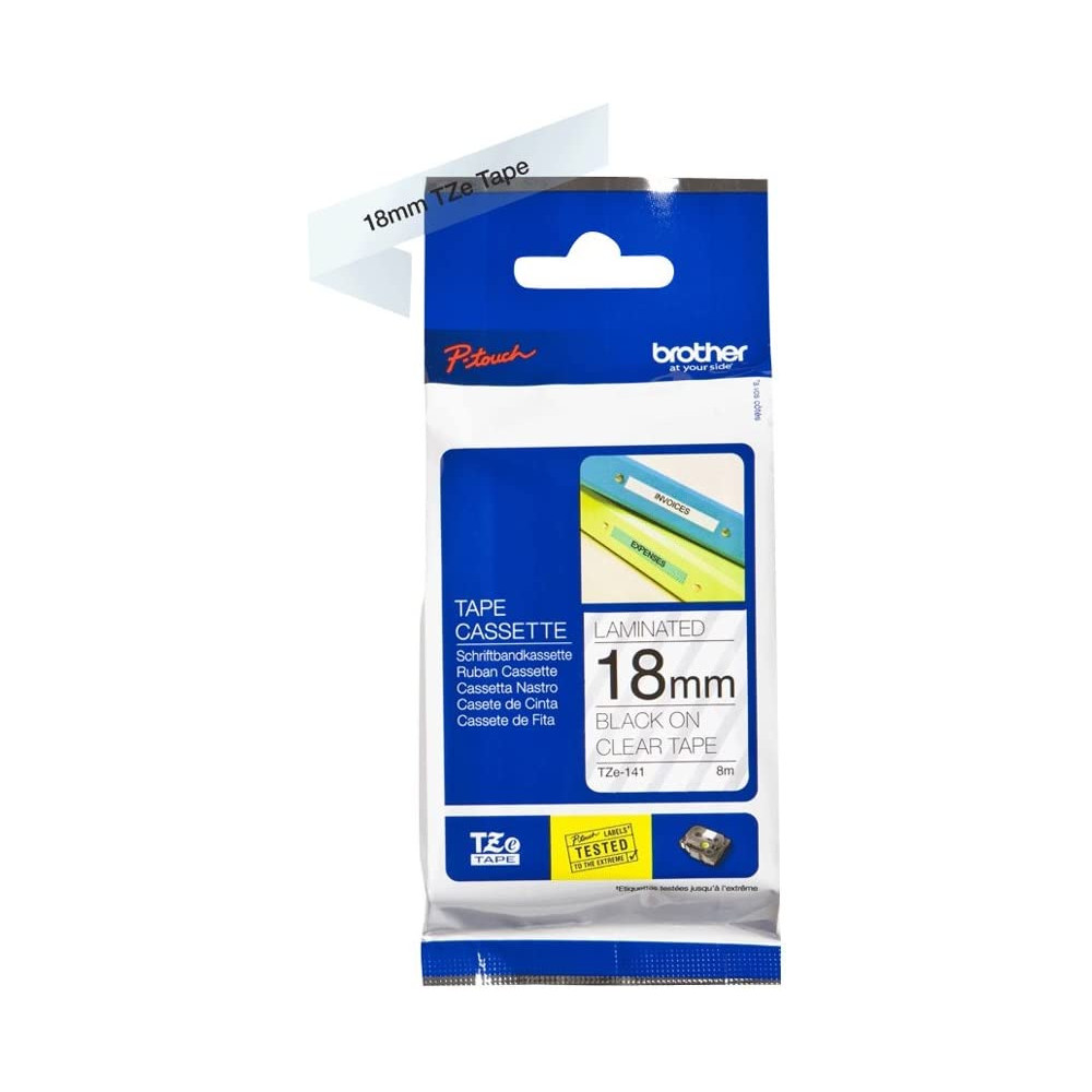 Brother TZe-141 18mm Black on Clear Labelling Tape