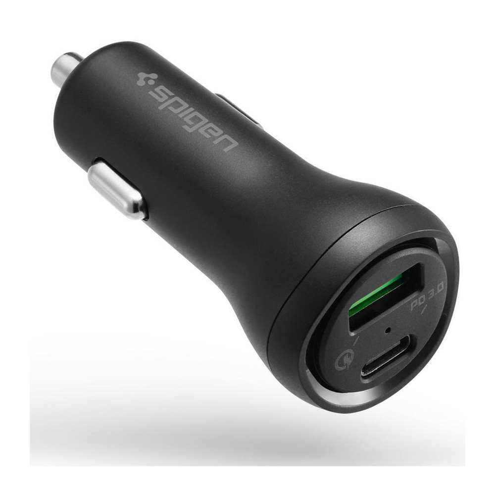 Spigen Dual Port Car Charger 45W Fast Charge ,USB-C Power Delivery PD 3.0  27W + QC 3.0 Quick Charge 18W, Car Adapter - 000CP25597 على أفضل الأسعار -  شوبكيس