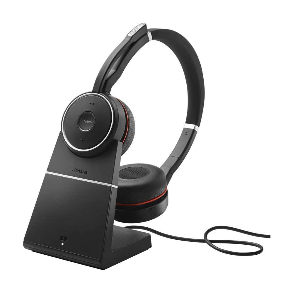 Jabra Evolve 75 Stereo Wireless Bluetooth Headset with Charging Stand