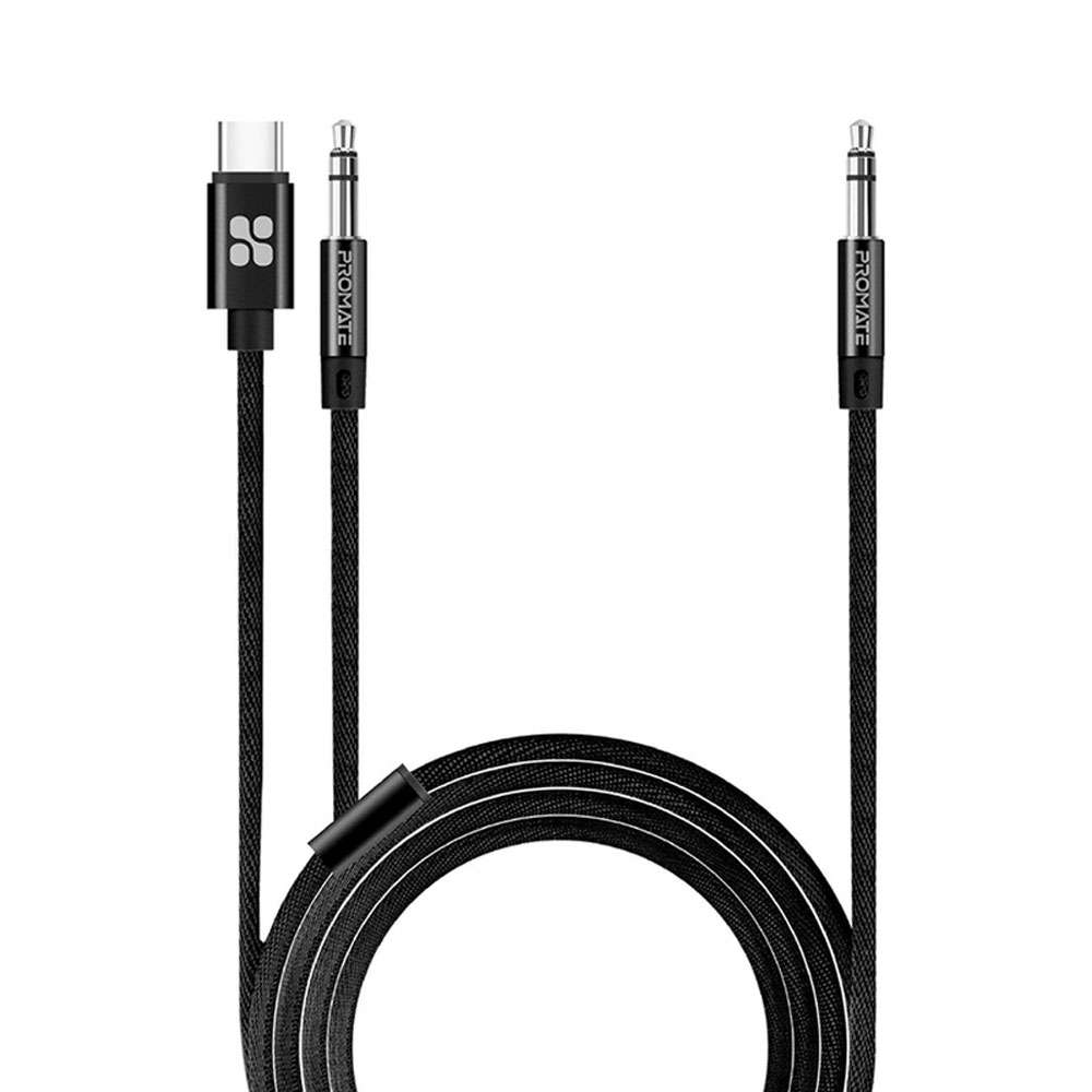 Promate 2-in-1 USB-C/3.5mm to 3.5mm AUX Audio Cable