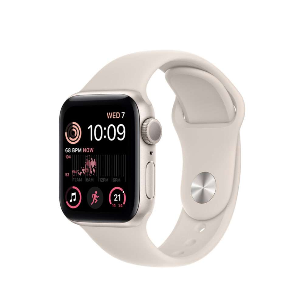 Apple Watch SE 2 GPS Only Starlight Aluminum Case 40mm with Sport Band, MNJP3