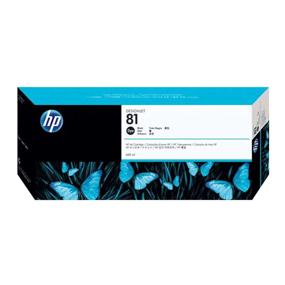 HP 81 Black DesignJet Dye Ink Cartridge, C4930A