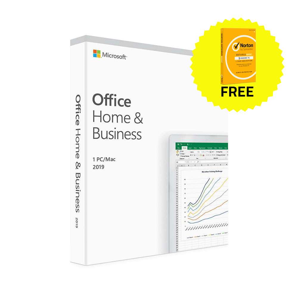 Microsoft Office Home and Business 2019 - Life time - subscription with  Norton Antivirus 2021- 1 User -1 year subscription in Bahrain - Shopkees  Bahrain