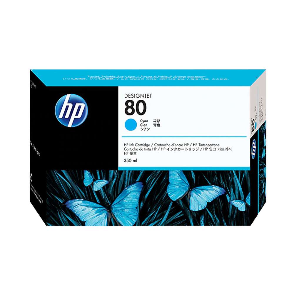 HP 80 350-ml Cyan DesignJet Ink Cartridge, C4846A