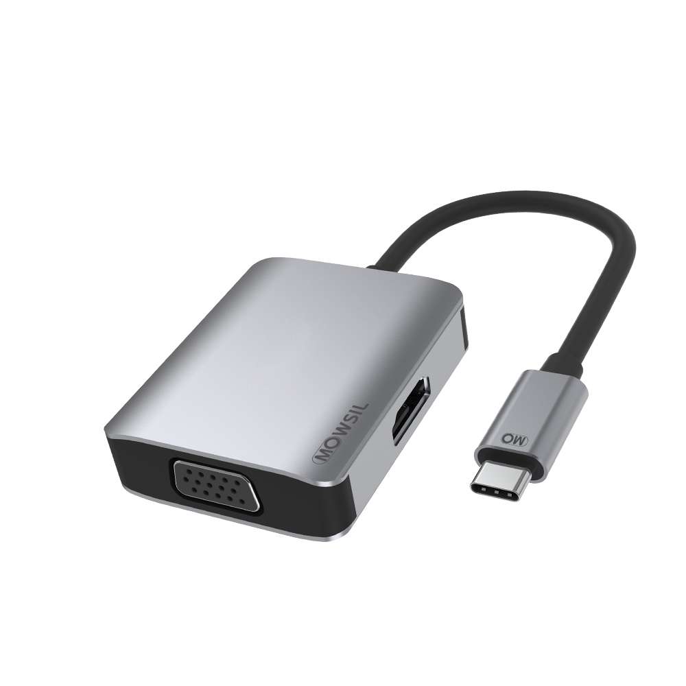 Mowsil USB Type C to HDMI VGA Converter