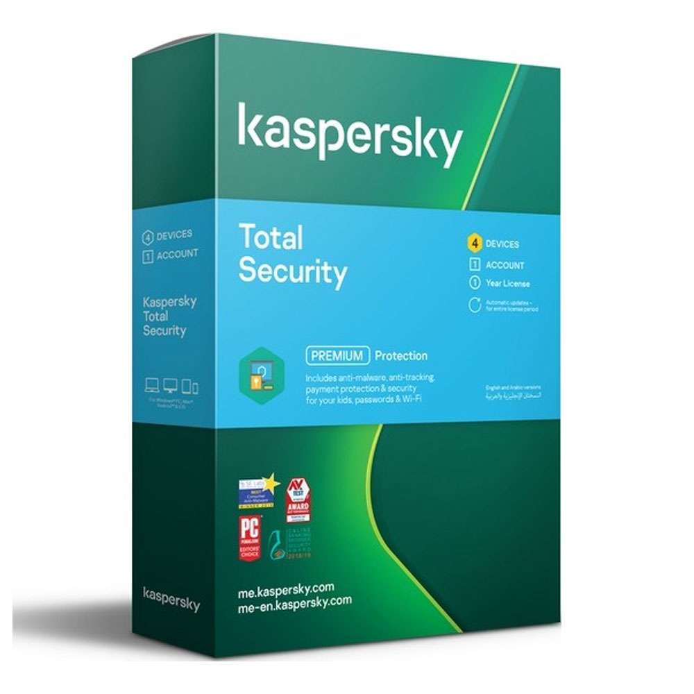 Kaspersky Total Security 2021, 4 Users, 1 Year, Middle East Version