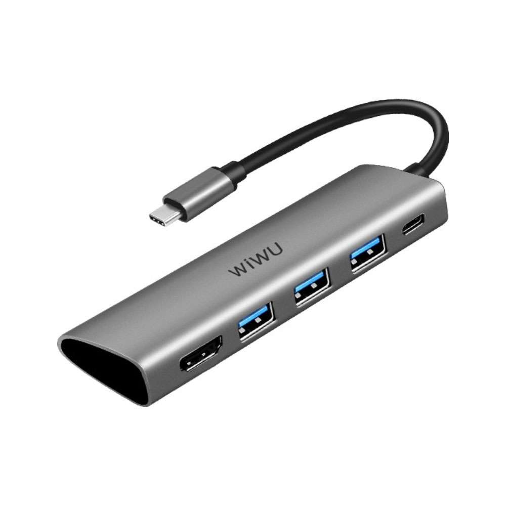 Wiwu Alpha 5 In 1 USB-C Hub A531H Gray, A531HG