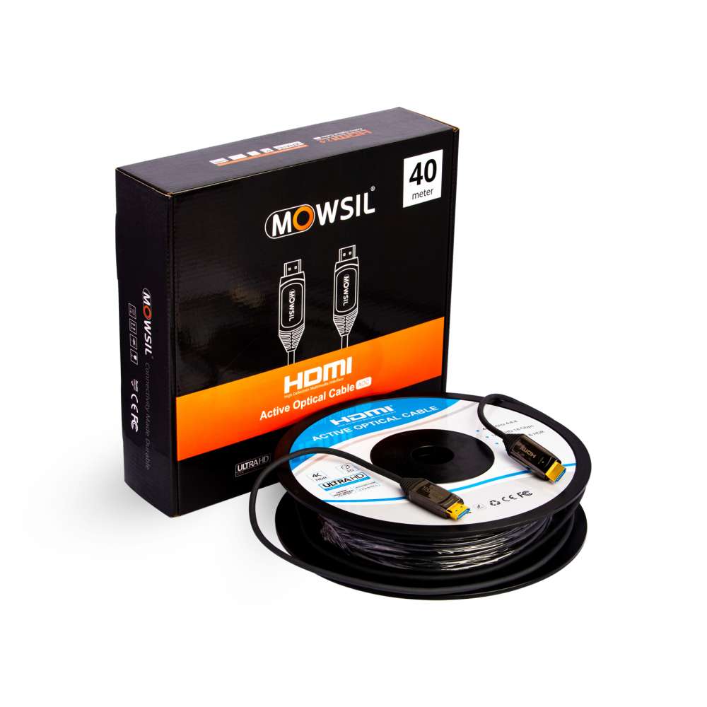 Mowsil AOC FIBRE HDMI to HDMI 2.0V 4K CABLE, Resolution: UHD 4K @ 60HZ Bandwidth: upto 18 Gbps (40M)