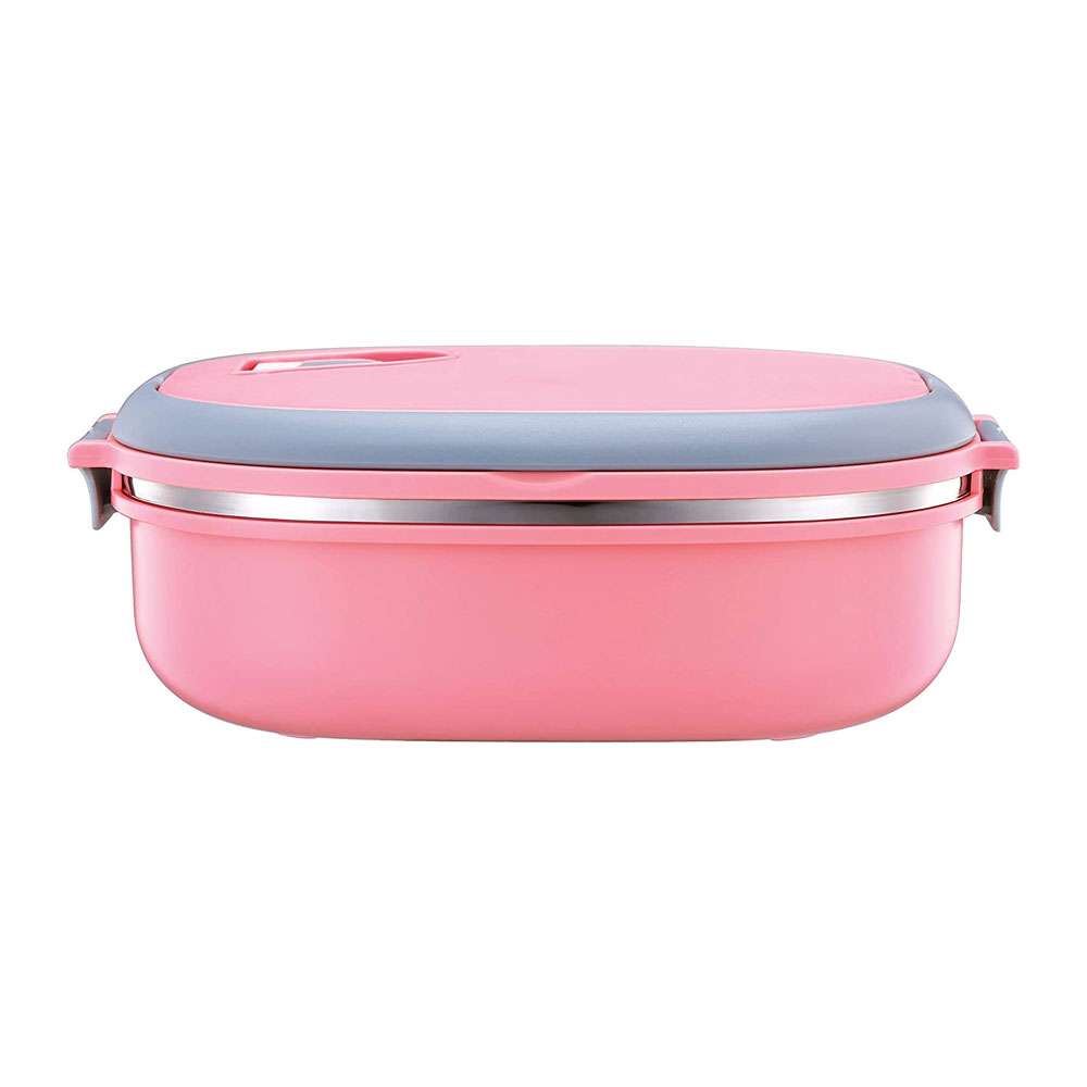 Royalford Stainless Steel Lunch Box Square Pink