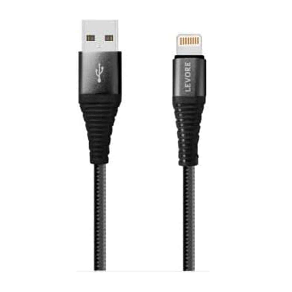 Levore 6ft Nylon Braided USB A to Lightning Cable Black, LC1222-BK