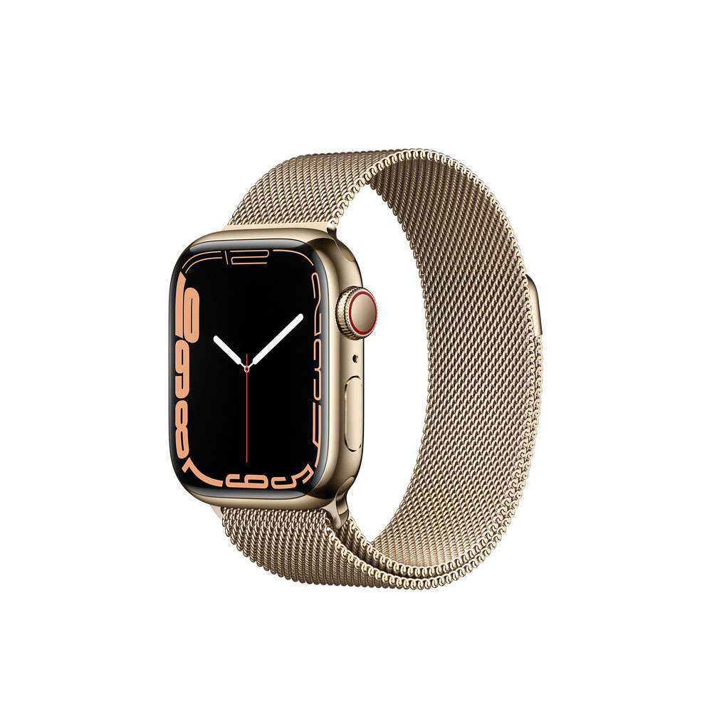 Apple Watch Series 7 GPS + Cellular, 45mm Gold Stainless Steel ...