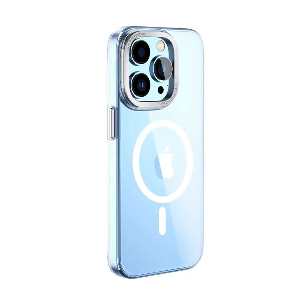 Wiwu Magnetic Crystal Series Anti-Drop Case For iPhone 14 Plus 6.7 Inch Transparent Blue, MCC-10114P6.7TBL