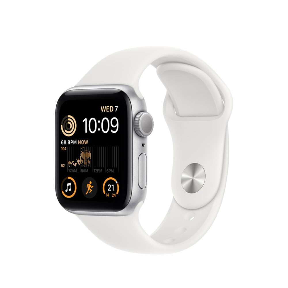 Apple Watch SE 2 GPS Only Silver Aluminum Case 40mm with Sport Band, MNJV3