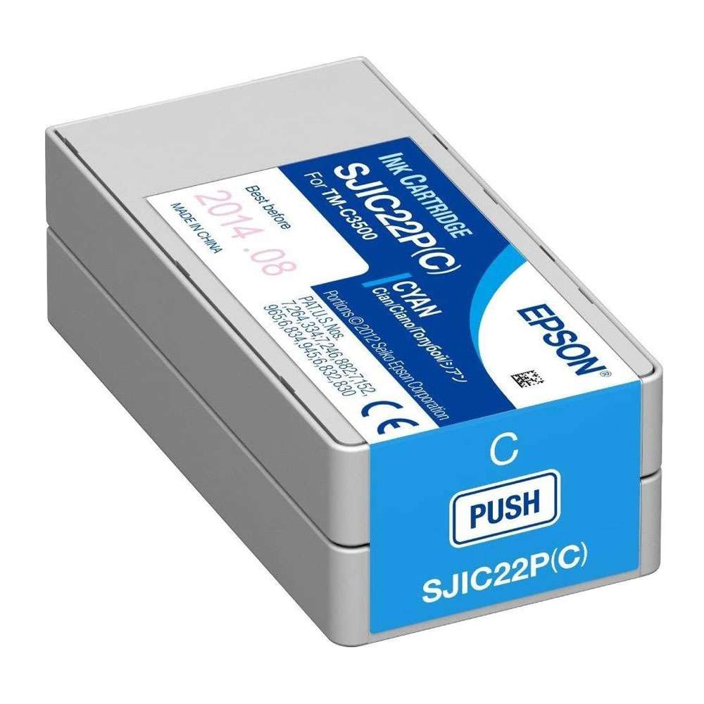 Epson SJI22P Original Cyan Ink Cartridge for TMC-3500 Printer - C33S020602
