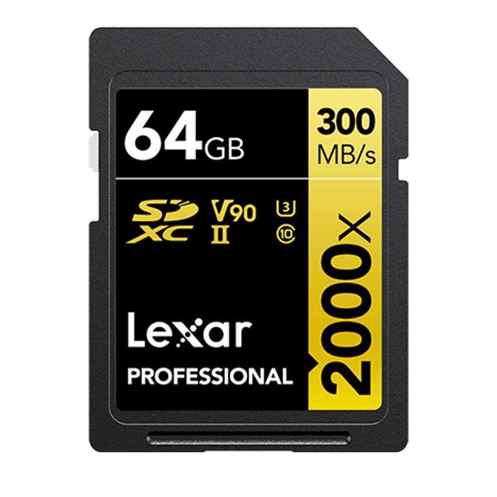 Lexar 64GB Professional 2000x SDHCSDXC UHS-II Card GOLD Series