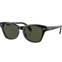 Ray-Ban Full Rim Sunglasses Square Polished Black Unisex Sunglasses Green Lens, RB 0707S 901/31 53-21 145 3N