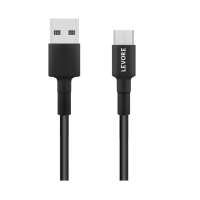 Levore 6ft PVC USB A to Micro USB Cable Black, LCS212-BK