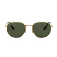 Ray-Ban Full-Rim Hexagonal Polished Gold Sunglasses Unisex Green Lens, RB3548-N 001 48-21 140 3N