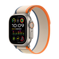 Apple Watch Ultra 2 GPS   Cellular, 49mm Titanium Case with Orange and Beige Trail Loop