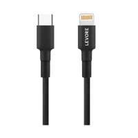 Levore 6FT PVC USB C to Lightning Cable Black, LC4121-BK