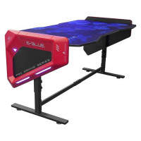 E-Blue Gaming Desk, 1.65 Metres Length, 5 Levels of Adjustable Height, RGB Glowing Light Effect