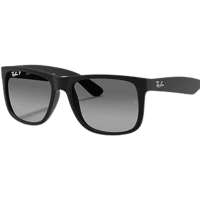 Ray-Ban Justin Polarized Full-Rim Square Black Sunglasses Unisex Grey Gradient Lens, RB4165-F JUSTIN 622/T3 55-17 140 3P