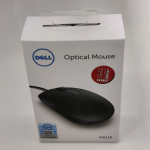 Dell MS116 USB Wired Optical Mouse, Black